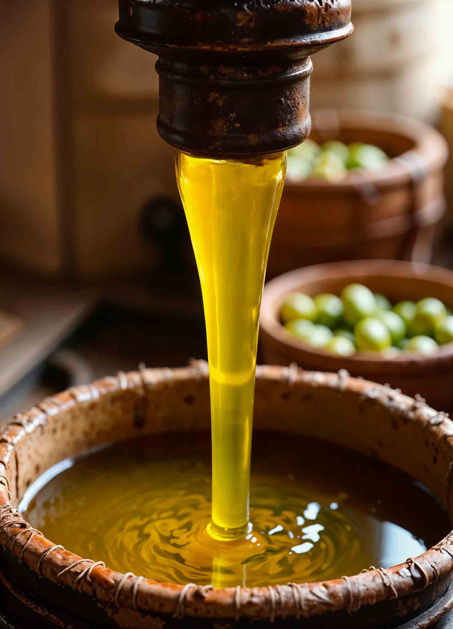 Fresh cold-pressed olive oil